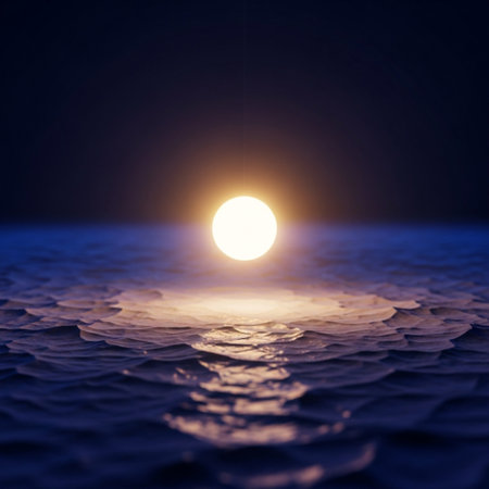 Sunset on the sea. 3d render. Abstract background.の素材