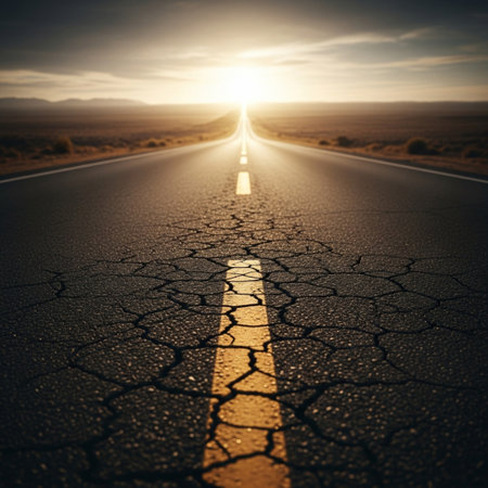 Road to the sun. Conceptual image of road to success.の素材