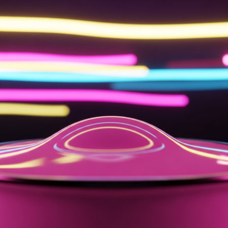 Colorful abstract background. Blurred lights. Shallow depth of field.の素材