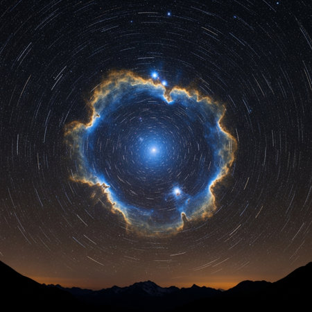 Milky way and stars in the night sky. Starry sky.の素材