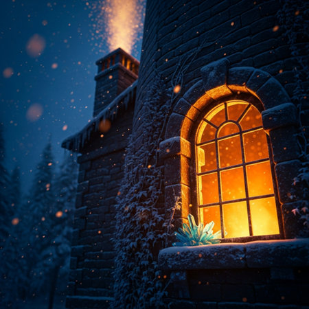 Beautiful old wooden church in the winter forest. Christmas background.の素材