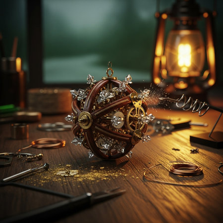 Jewelry workshop. Wristwatch on a wooden table.の素材