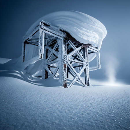 Wooden house in the snow. Winter background. Toned.の素材