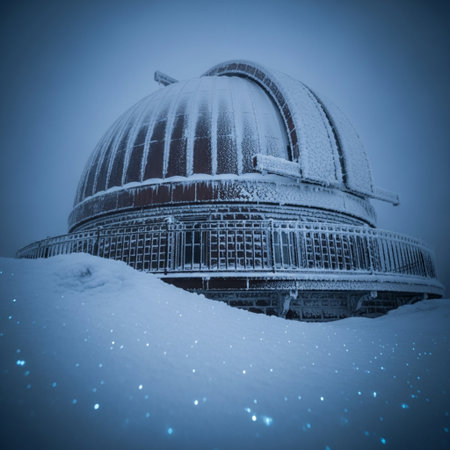 Astronomical Observatory in the snow. Russia. Toned.の素材