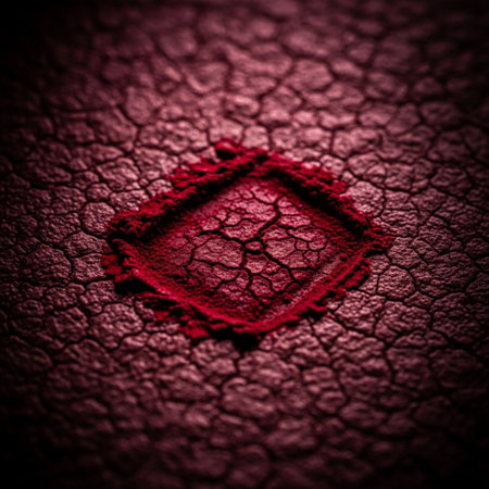 Red heart on cracked leather background. Love concept. Toned.の素材