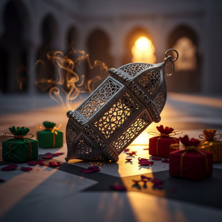 Ramadan Kareem greeting card. Ramadan Kareem islamic background. 3d renderingの素材