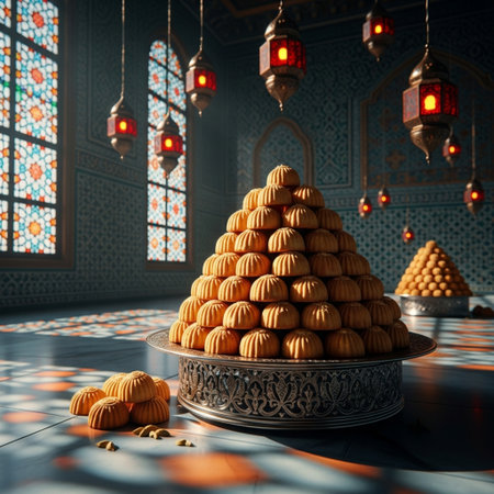 Ramadan Kareem concept. Ramadan Kareem islamic background. 3d renderingの素材