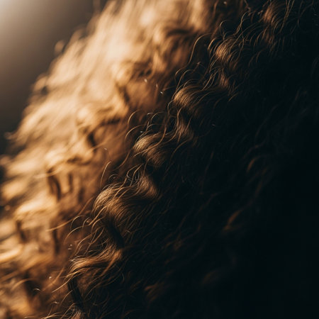 Curly hair close-up. Hairdresser, barber, hairdresser concept.の素材