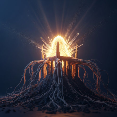 3D Illustration of a Fireworks in the Shape of a Volcanoの素材