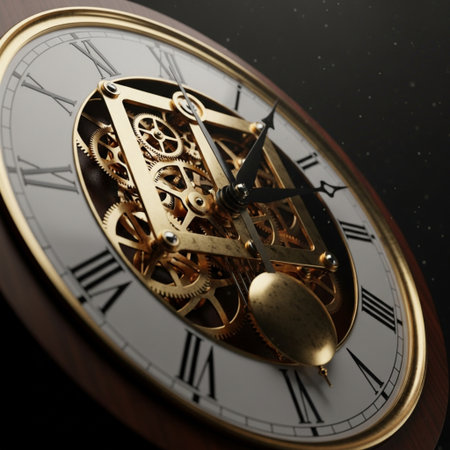 Old clock face close-up. Time concept. 3d renderingの素材