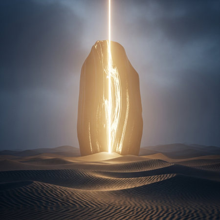 Sunset in the desert, 3d render, computer digital imageの素材