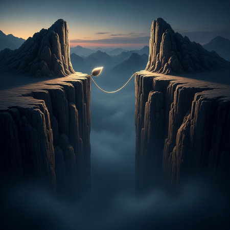 Fantasy alien planet. Mountain and sky. 3D illustration.の素材