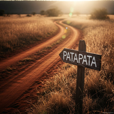 Dirt road leading to Patagonia, Argentina, South Americaの素材