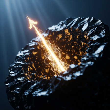 Futuristic lightning in the form of a stone. 3d renderingの素材