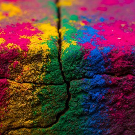 Colorful holi powder on ground background. Indian festival Holiの素材