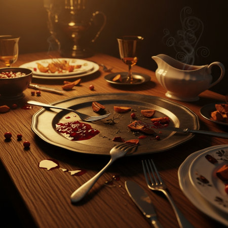 Still life with a cup of tea and cookies on a wooden tableの素材