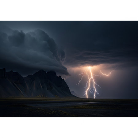 Stormy sky with lightning. 3d illustration. Elements of this image furnished by NASAの素材