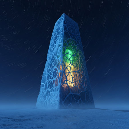 Futuristic building in the winter forest. 3D rendering.の素材