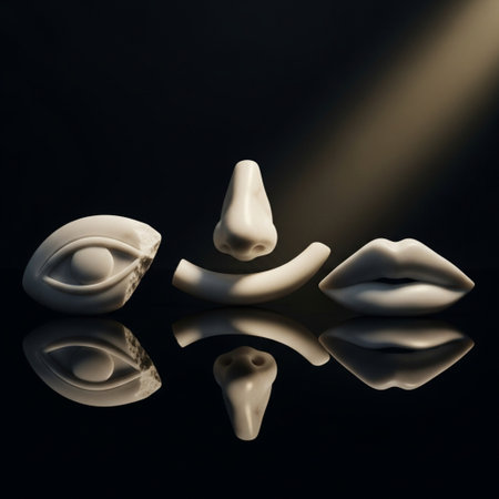 Human tooth on a black background with reflection. 3d illustration.の素材