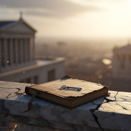 Old holy book of Muslims ( public item of all muslims ) on the background of the city at sunsetの素材