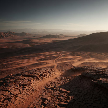 Dry desert landscape at sunset. Death Valley National Park, California, USA.の素材