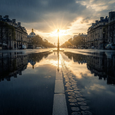 Sunset in Paris, Franceの素材
