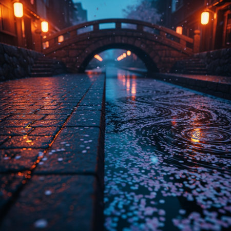 Beautiful winter night in the old town of Kyoto, Japan.の素材