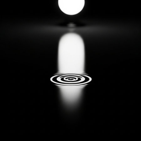Spotlight in the dark with a hole in the floor. Abstract background.の素材