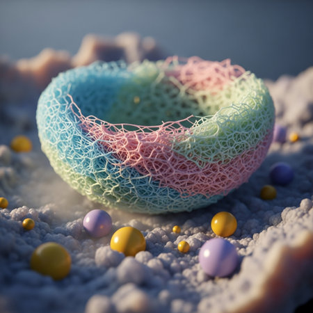 3d rendered illustration of a human pancreas with cancer cellsの素材