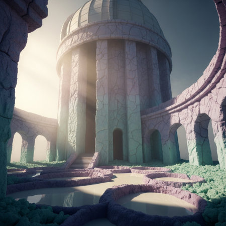 Fantasy alien planet. 3D illustration. 3D CG. High resolution.の素材