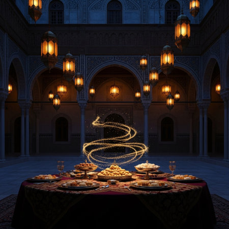 3D rendering of a ramadan kareem festival in the mosqueの素材