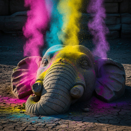 Indian Festival of Color Holi,Ganesha The Lord Of Wisdomの素材