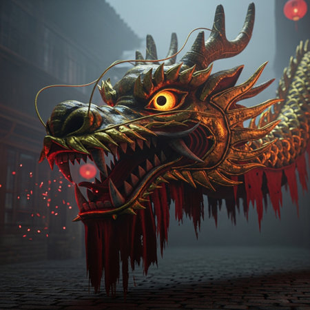 Dragon in the night city. 3D illustration. Fantasy design.の素材