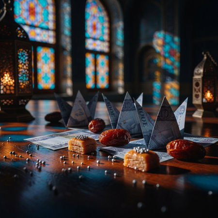 Ramadan Kareem greeting card. Muslim feast of the holy month of Ramadan Kareem. Ramadan Kareem backgroundの素材