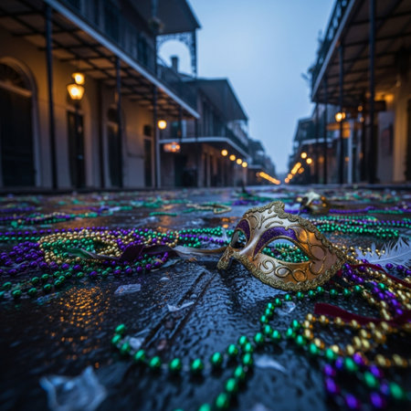 Mardi Gras mask in the streets of Venice, Italy.の素材