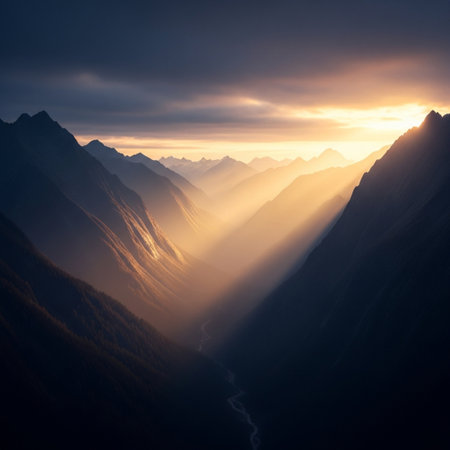 Sunset in the mountains. Caucasus, Georgia, Europe. Beauty world.の素材