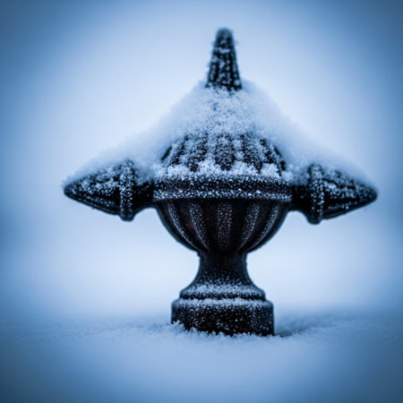 Christmas tree in the snow. Christmas decoration. Blue toned.の素材
