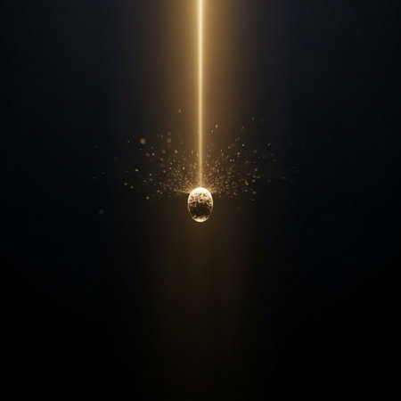 Abstract golden light on a black background. Glowing particles. 3d renderingの素材