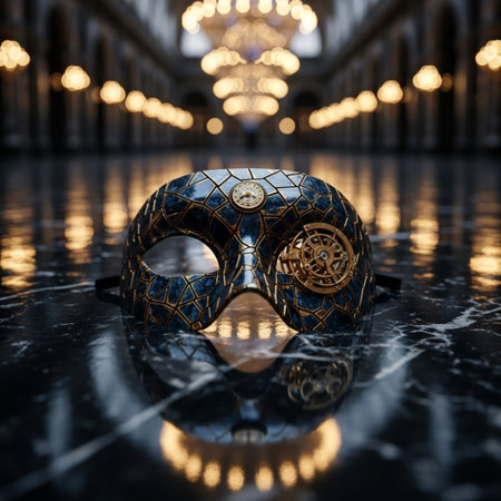 Carnival mask in Venice, Italy. 3D rendering.の素材