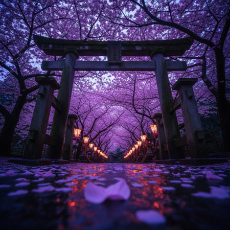 Beautiful japanese gate with cherry blossoms in Kyoto, Japanの素材