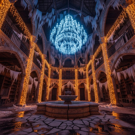 Interior of the Grand Palace in Istanbul, Turkey at night.の素材