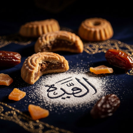 cookies with raisins and dates on a blue background.の素材