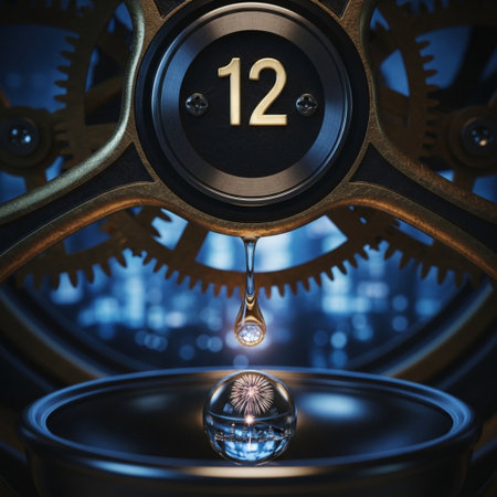 Gear wheel and water drop. 3d rendering. Computer digital drawing.の素材