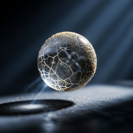 Sparkling crystal ball on a dark background. 3d renderingの素材