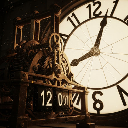 Vintage clock in the old time. Retro style toned imageの素材