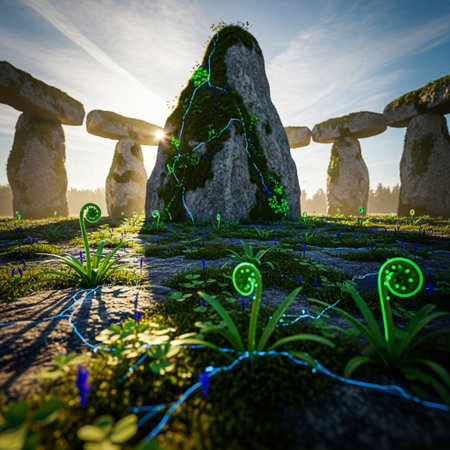 Megalithic Stonehenge, one of the most famous monuments in the worldの素材