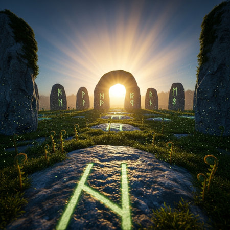 Stonehenge in the light of the sun. 3d renderingの素材