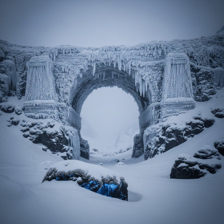 Ice cave in winter. Iceland, Europe. Artistic style post processed photo.の素材