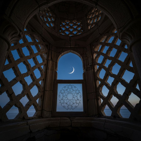 Window with moon and star in the night sky. 3D renderingの素材