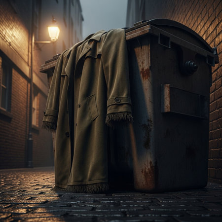 Garbage bin in the city at night. 3d rendering.の素材